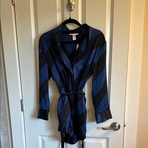 Victoria Secret Blue and Black tie Romper